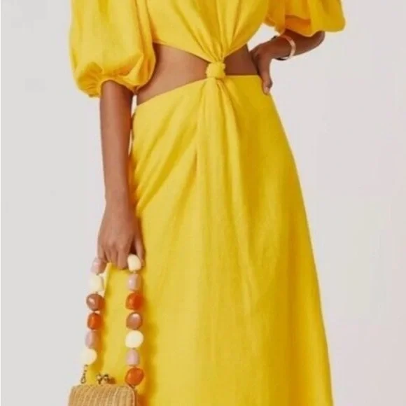 farm rio knotted cut-out midi dress Knotted Cut-Out Maxi Dress